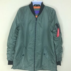 Steve Madden Straight Bomber Jacket | Green Black